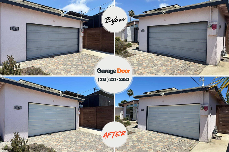 Before and after: garage door repair Plantation, KY